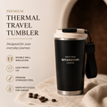 DELORA™ Premium Thermal Travel Tumbler | Leakproof Stainless Steel Vacuum Insulated Coffee Mug | Hot & Cold Travel Cup