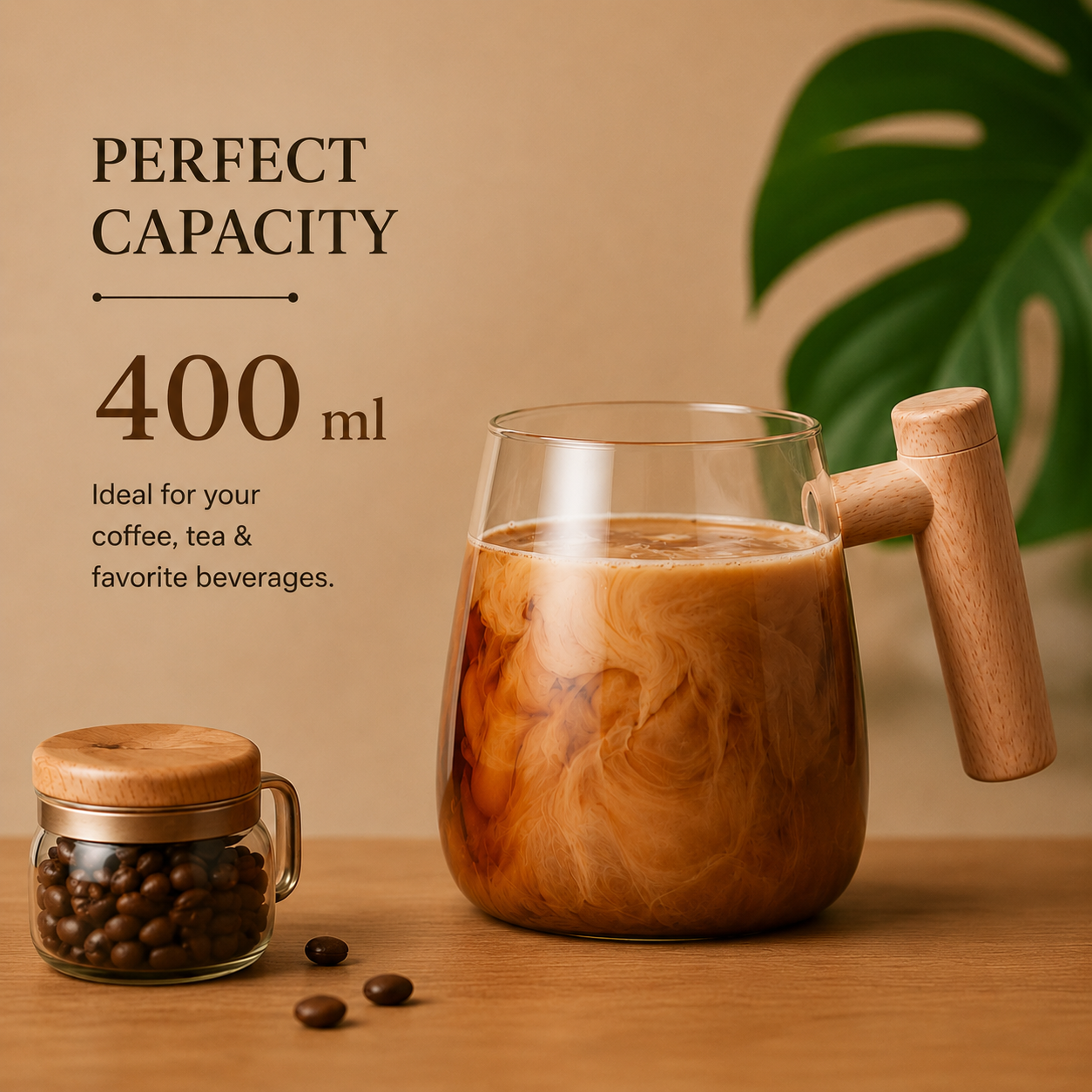 DELORALUX™ Smart Glass Mug – USB-C Rechargeable Coffee & Tea Mixer