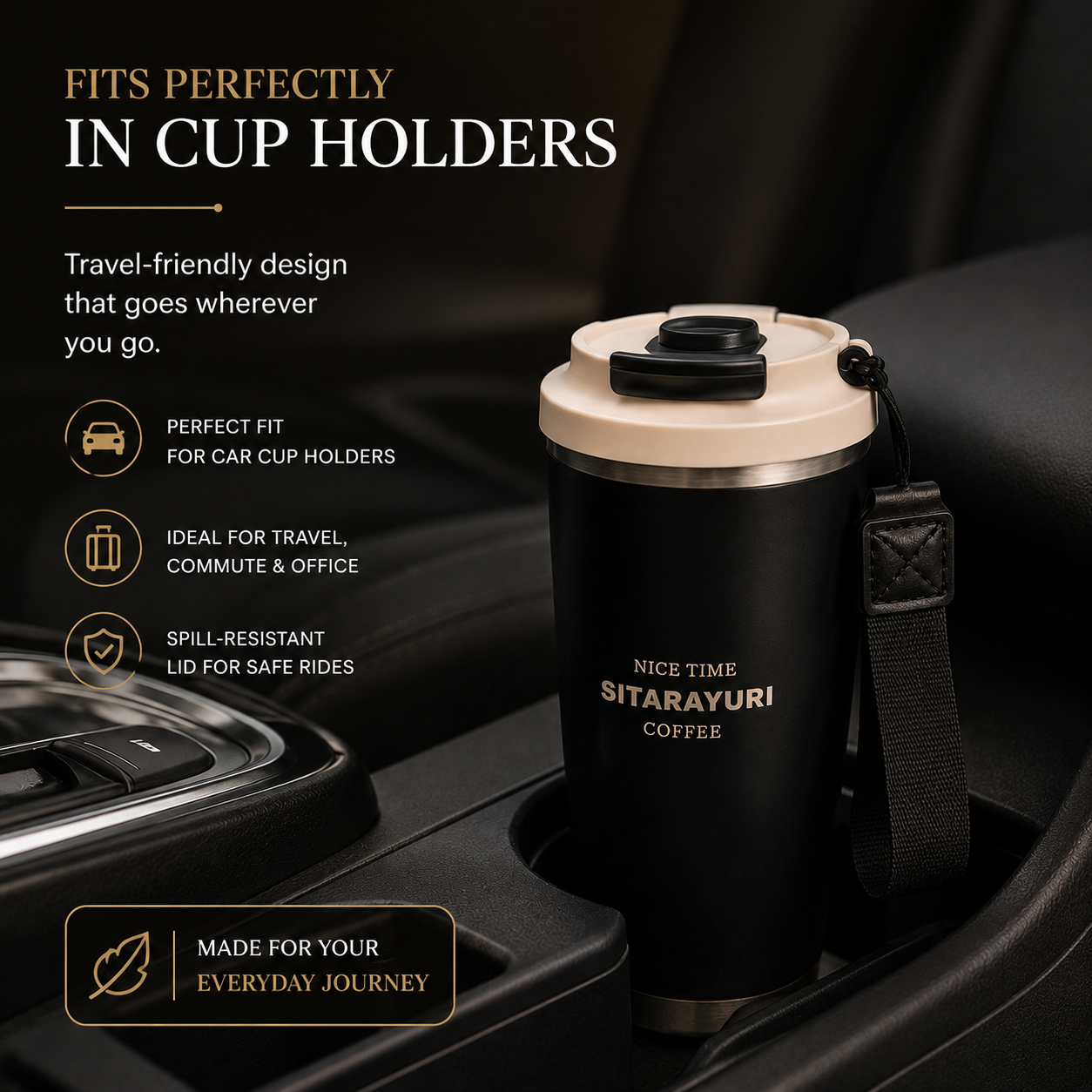 DELORA™ Premium Thermal Travel Tumbler | Leakproof Stainless Steel Vacuum Insulated Coffee Mug | Hot & Cold Travel Cup