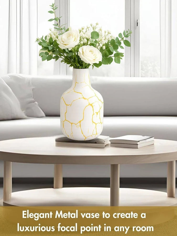 Luxury Marble Ceramic Flower Vase | Modern Decorative Table Vase for Home Décor